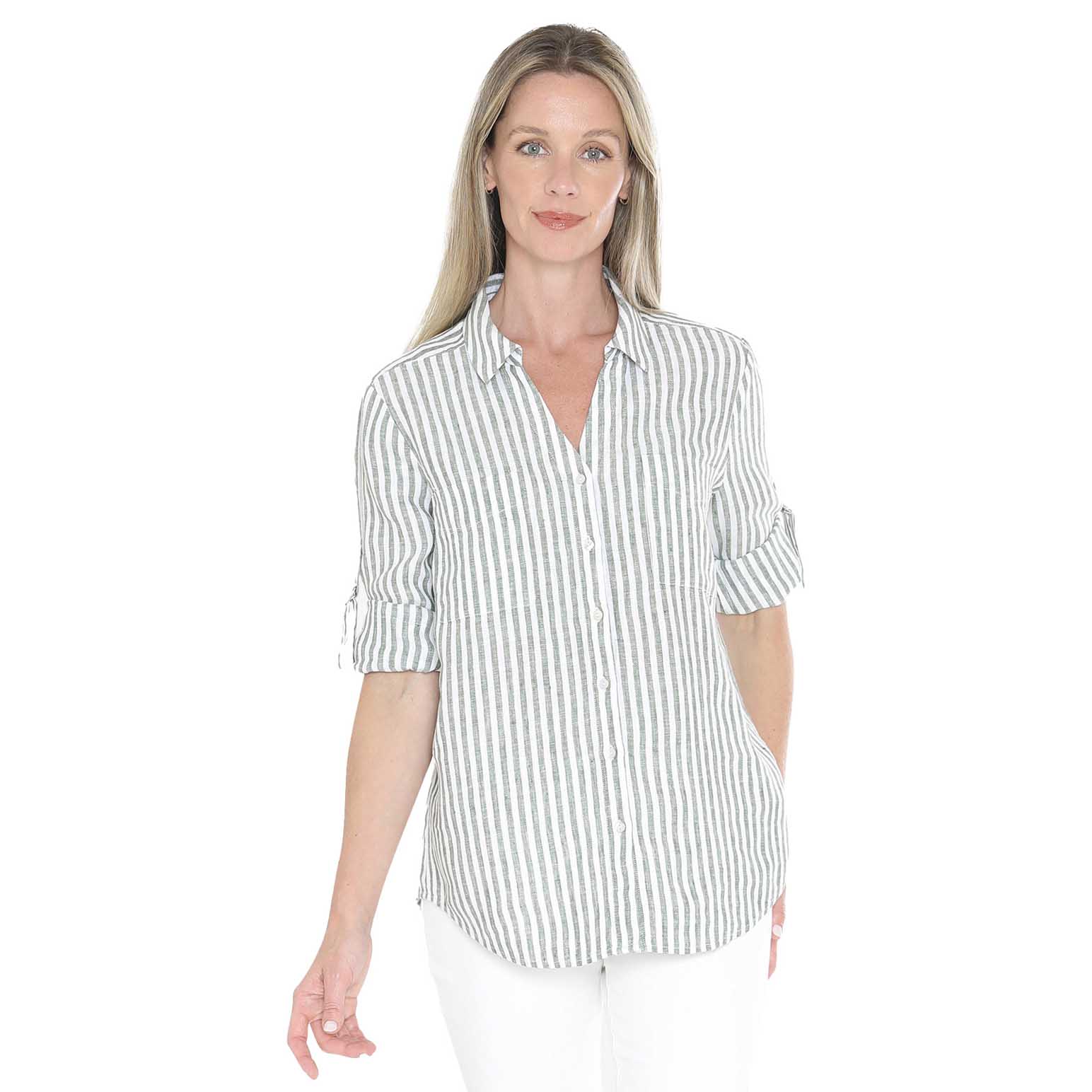 Jump Stripe Linen Shirt